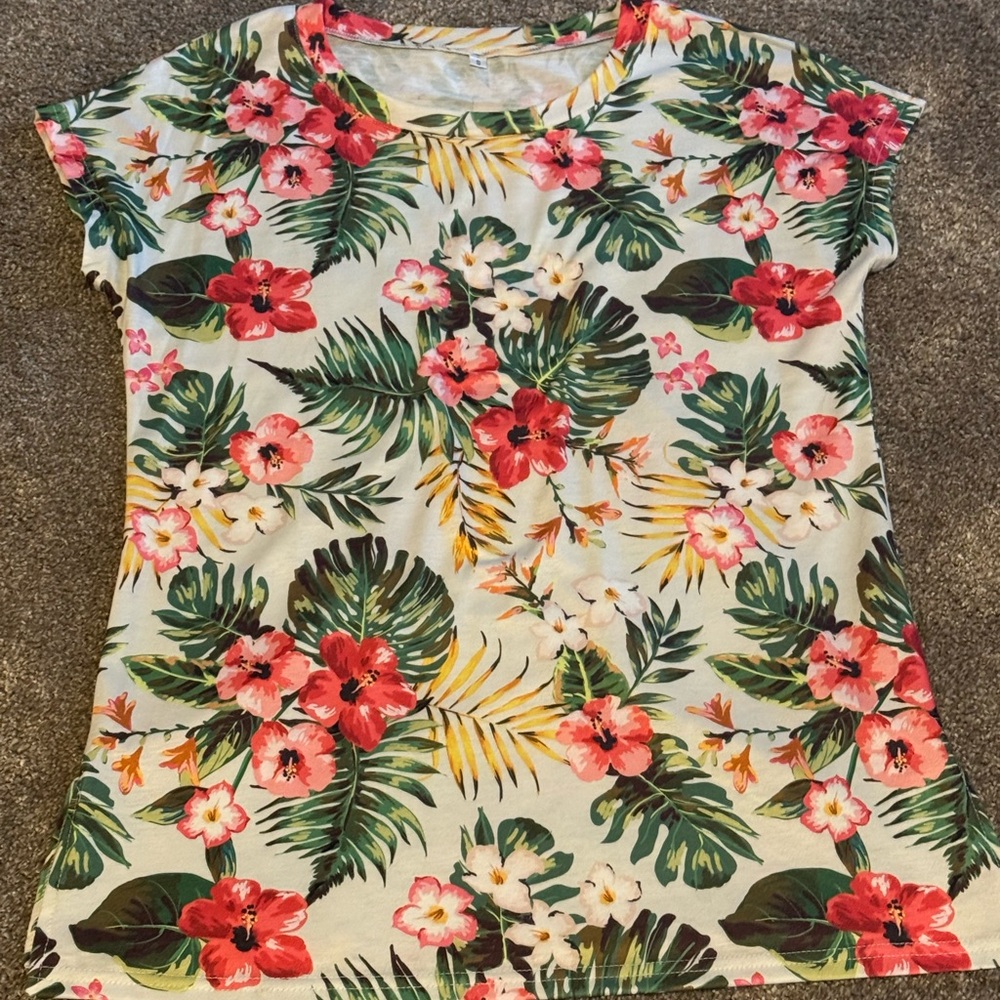 Floral Tropical Print T-Shirt